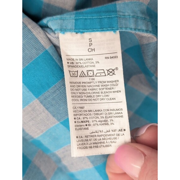 Old Navy The Signature Shirt Slim Fit Blue Plaid Button Check Men's Size Small - Picture 5 of 5